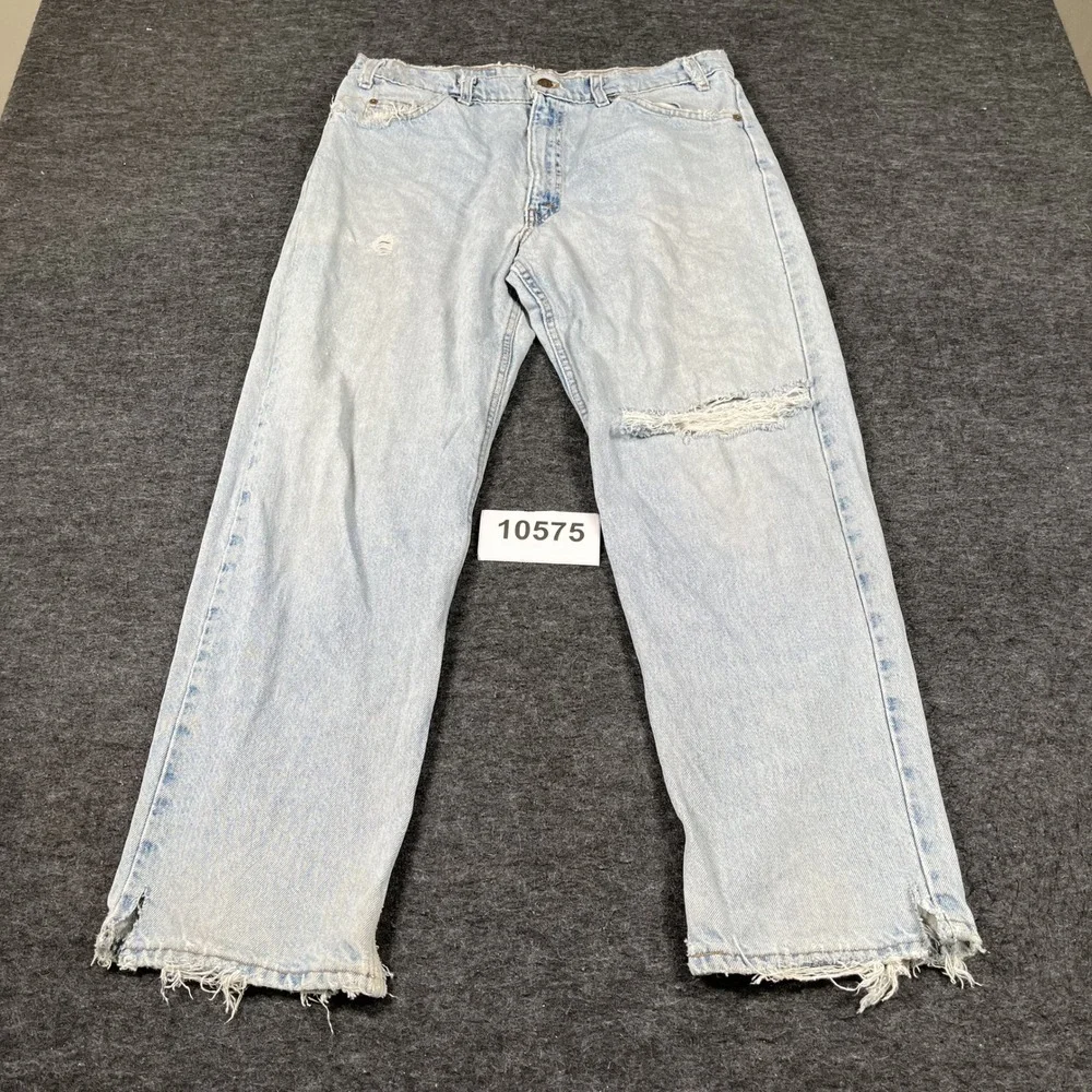 Vintage Orange Tab Levi's 550 Tapered Leg Jeans Men 36x30 Blue Denim Light Wash